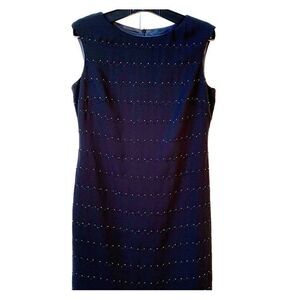 BLACK EVAN PICONE SLEEVELESS BEADED SHEATH SIZE 8
